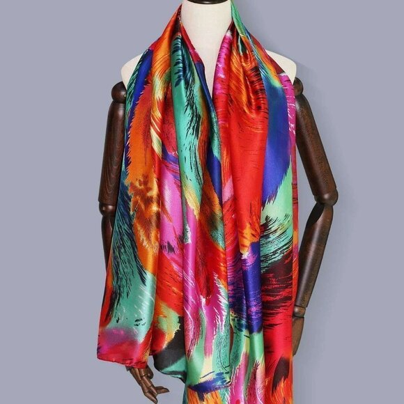 Multicolor Casual Womens Color Block Scarf - Picture 1 of 4